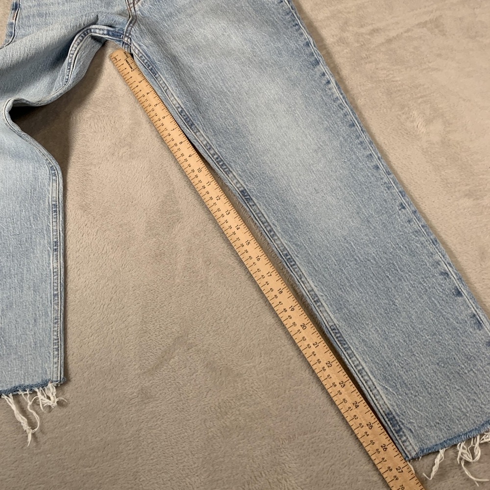 Aeropostale Mom Jean Womens 2 Light Wash High Rise Straight Leg Distressed Denim - Picture 5 of 11
